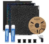 ELEGOO Kit de Accesorios Solo para Centauri Carbon, Incluye Filamento PLA x1, Placa de Construcción x3, Pegamento Líquido Pei x2, Boquilla de Acero Endurecido de 0,4 mm x1, Pies Antivibración x4