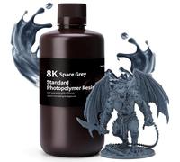 ELEGOO Resina 3D 8K Gris 1KG, Resina Estándar UV 405nm Curado Rápido Resina Fotopolímero para Impresora 3D/ LCD/DLP