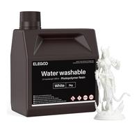 ELEGOO Resina 3D Lavable con Agua, 2kg Resin 3D Printer 405nm UV Curado Rápido, Resina 3D 2000g para Impresora 3D LCD/DLP/MSLA, Resina Fotopolímero con Alta Precisión y Bajo Olor, 2000Gram Blanco