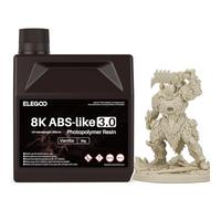 ELEGOO Resina 8K ABS-Like 3.0 2 kg Beige Vainilla. Resina Fotosensible Estándar de Bajo Olor y No Quebradiza. Compatible con Saturn 2, Saturn 4 y Saturn 4 Ultra.