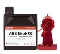 ELEGOO Resina ABS-Like 3.0 2 kg Rojo Translúcido. Resina de Fotopolímero UV 405 nm de Alta Precisión y Curado Rápido. No Quebradiza y No Tóxica. Compatible con Impresoras LCD/DLP.