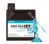 ELEGOO Resina ABS-Like 3.0 Plus 2kg Azul transparente - Resina Fotopolímera UV 405nm de Curado Rápido con Alta Dureza y Tenacidad - Compatible con Impresión 3D LCD/DLP