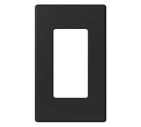 ELEGRP Placa de pared decorativa negra mate de 1 banda, sin tornillos, tamaño estándar, cubierta de placa frontal termoplástica irrompible para interruptor de salida de receptáculo decorativo