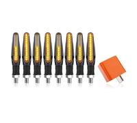 ELEKMPMGTD Luces Señal Giro Motocicleta Indicadores Direccionales Intermitente Lámpara Flujo Luces Intermitentes Para R6 R3 R1 Mt 07 09 03 Xt1200z(8 piezas y relevo)