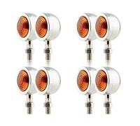 ELEKMPMGTD Luz Señal Giro Motocicleta Retro Para Sym Para Jet X125 Para Jet 14 Luces Marcha Bala Blinkers 12V Lámpara Indicadora(Cromo,4 pares)