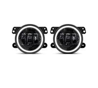 ELEKNZBZTG Balasto Faro Para Jeep Para Wrangler Para JK Para TJ Para LJ Luces Antiniebla LED Con Anillo Halo Blanco Luz Giro Ámbar DRL Faro Delantero 60 W 4 Pulgadas