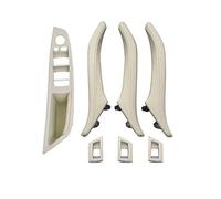 ELEKNZBZTG Manijas Interiores Las Puertas Coche Juego De 7 Tiradores Cuero Para Panel Elevalunas Y Puertas Interiores Para Serie 5 F10 F11 F18 520-535, Color Rojo Marrón( Oyster 7pcs Set)