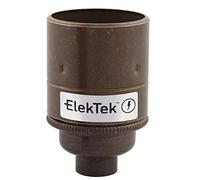 ElekTek Casquillo ES E27 rosca Edison con faldón plano y entrada de 10 mm, ideal para bombillas vintage de filamento Latón Envejecido