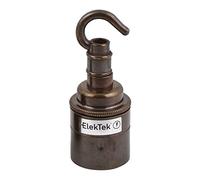 ElekTek Casquillo ES E27 rosca Edison con faldón sencillo y accesorio de gancho Ideal para bombillas vintage de filamento Latón Envejecido