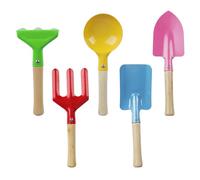 Elektheim Juego de pala de mano para niños a partir de 3 años, juego de jardín con pala, rastrillo, cuchara, tenedor, rastrillo, herramientas de jardín para niños, herramientas de jardín