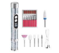 Elektrische Nagelfeile - Set de 13 cm Nagelbohrer | ABS 18 Aufsätze Maniküre Gerät, Kabellos Polieren Formgebung Entfernen Für Gelnägel Acryl Damen Herren Einsteiger Zuhause Salon Reise