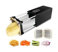 Elektrische Pommes-Frites-Schneidemaschine, Kartoffelschneider aus Edelstahl mit 1/2-Zoll- und 3/8-Zoll-Klingen für den gewerblichen und privaten Gebrauch