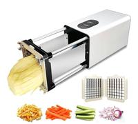Elektrische Pommes-Frites-Schneidemaschine, Kartoffelschneider aus Edelstahl mit 1/2-Zoll- und 3/8-Zoll-Klingen für den gewerblichen und privaten Gebrauch