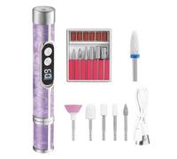 Elektrischer Nagelbohrer - Kabellose Leise Maniküre Pediküre Maschine mit 18 Aufsätzen | Nagelfeile für Formen Polieren Entfernen | Tragbares Nagelpflege Set für Zuhause Salon