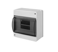 ELEKTRO-PLAST Caja de distribución pequeña de 1 fila, 6 módulos, IP30, gris claro