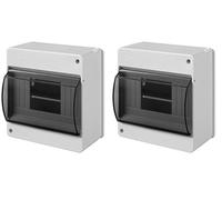 Elektro-Plast Caja de fusibles IP30, tapa de cristal ahumado, montaje en superficie, para ambientes húmedos, 6 PLE, color negro (Paquete de 2)