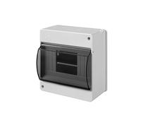Elektro-Plast Caja de fusibles IP30, tapa de cristal ahumado, montaje en superficie, para ambientes húmedos, 6 PLE, color negro