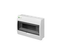 Elektro-Plast Caja de fusibles, tapa transparente, IP40, caja de distribución AP, 12 módulos, 1 fila,