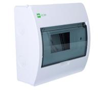 Elektro-Plast Caja de fusibles, tapa transparente, IP40, caja de distribución de montaje en superficie, 8 módulos, 1 fila