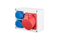 ELEKTRO-PLAST Distribuidor de corriente para construcción, distribuidor de corriente, enchufe PCE, enchufe CEE, certificado VDE (1 x 32 A y 2 x 230 V)