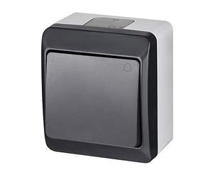ELEKTRO-PLAST HERMES Aufputz Pulsador de timbre IP44 Resistente al agua Antracita Gris