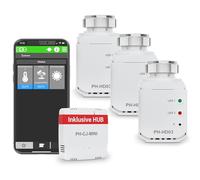ELEKTROBOCK PH-Starter Pack 1 - Control de calefacción Mediante aplicación - 3 termostatos para radiador con Puerta de Enlace - Control de Temperatura Central - Smart Home - Ahorro de energía