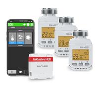 ELEKTROBOCK PH-Starter Pack 2 - Control de calefacción Mediante aplicación - 3 termostatos para radiador con Puerta de Enlace y Pantalla - Smart Home - Función Boost - Fácil instalación, Color Blanco