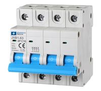 ELEKTRONOVA Interruptor magnetotérmico trifásico 4P 16A C16 6kA - 4 módulos DIN - 380V