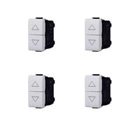 Elektronova Pulsador doble 1P + 1P sin barra (no interbloqueado) compatible Bticino Matix color blanco - Paquete de 4 unidades