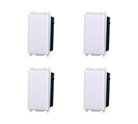 Elektronova Pulsador Unipolar 1P 10A Blanco Compatible Vimar Plana Kit 4 Piezas 1001