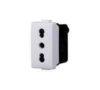 Elektronova Toma bipaso compatible Bticino Matix 2P + T 10/16 A color blanco - Paquete de 1 unidad