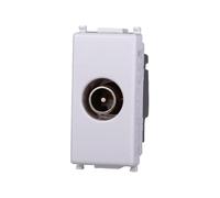 Elektronova Toma TV con trabilla macho blanco compatible Vimar Plana 2253