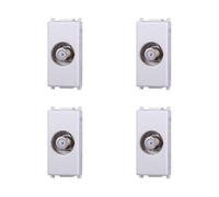 Elektronova Toma TV satelital tipo F blanco compatible Vimar Plana Kit 4 piezas 2252
