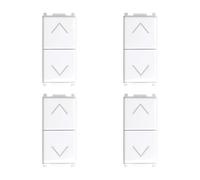 Elektronova Vimar - Botón doble enclavado para subir y bajar de 10 A, color blanco, compatible con Vimar Plana, kit de 4 piezas 1204