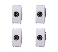 Elektronova Vimar - Toma de TV con trabilla macho de color blanco, compatible con Vimar Plana, kit de 4 piezas 2253