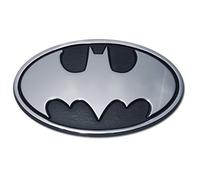Elektroplate Batman Bat Signal - Emblema ovalado cromado para coche | Producto oficial de DC Comics, metal cromado de grado automotriz resistente a la intemperie, ajuste universal de 3.8 pulgadas