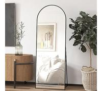 Elemango Espejo de Cuerpo Completo Arqueado 64 x 21 Pulgadas - Marco de Aluminio, Parte Superior Arqueada, para Colgar o Inclinar