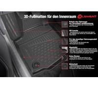 Element Alfombrillas de Goma 3D, aptas para Mitsubishi Pajero IV (V80), 2006->, 4 Piezas, Color Beige