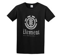 Element - Camiseta de algodón con cuello redondo, Negro, M