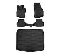 Element Juego de Alfombrillas de Goma 3D y Alfombrilla para Maletero aptas para Skoda Karoq, año de construcción 2017-2025, posición Inferior del Suelo de Carga, Asiento Trasero Varioflex