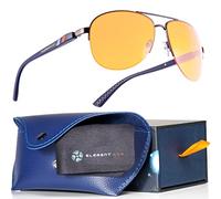 ELEMENT LUX - Gafas de bloqueo de luz azul - 99% de color azul ámbar - para dormir mejor, juegos, fatiga ocular, computadora, Ámbar claro, LightAmber Small-Med 57mm