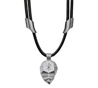 Element of Gods Colgante de cuña de titanio con runa de amor y correa de cuero negro