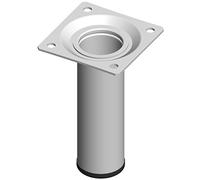 Element System 4 piezas de pata de tubo de acero de tipo redondo, patas de mesa, patas de mueble incluyendo placa para atornillar, 10 cm de largo, diámetro de 30 mm, 5 colores, 11 tamaños, blanco