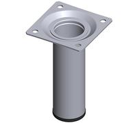 Element System 4 unidades de pata de tubo de acero de tipo redondo/Patas de mesa/Patas de mueble/incluyendo placa para atornillar / 10 cm de largo/Ø 30 mm/cromo / 4 colores / 11 tamaños