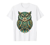 Elemental Folk Art Owl Symmetrical Mandala Bird Graphic Camiseta