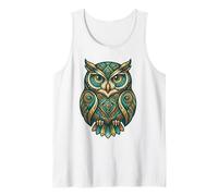 Elemental Folk Art Owl Symmetrical Mandala Bird Graphic Camiseta sin Mangas