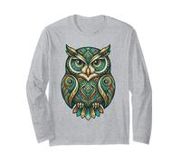 Elemental Folk Art Owl Symmetrical Mandala Bird Graphic Manga Larga