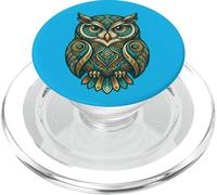 Elemental Folk Art Owl Symmetrical Mandala Bird Graphic PopSockets PopGrip para MagSafe