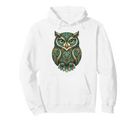 Elemental Folk Art Owl Symmetrical Mandala Bird Graphic Sudadera con Capucha