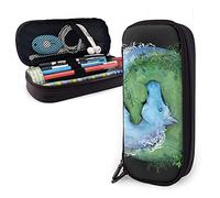 Elemental Horses Air and Earth Estuche de piel para lápices de gran capacidad, bolsa para lápices, organizador de papelería con caja de almacenamiento con cremallera